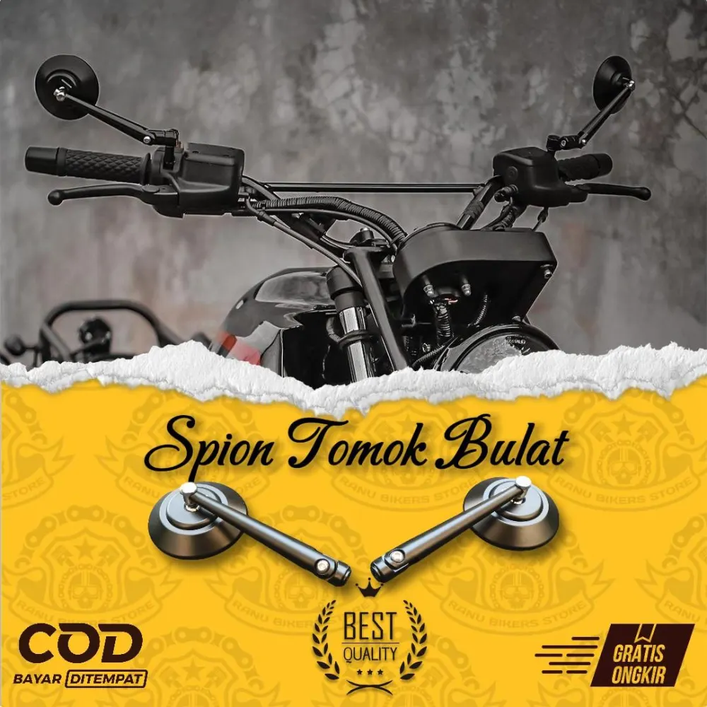 Spion Tomok Jokowi Retro Bulat Kaca Bening Tangkai Engsel…