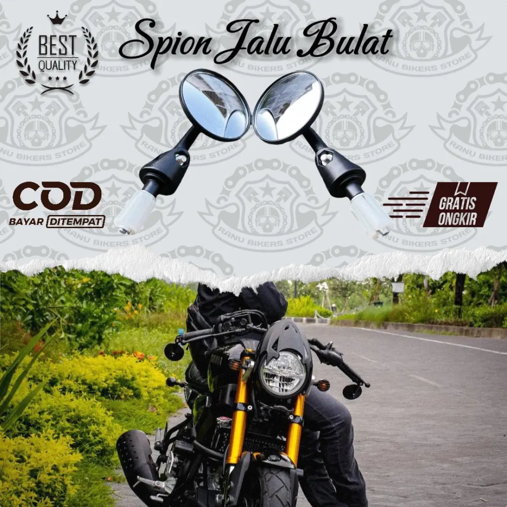 Spion Jalu Bulat CNC Universal Bar End